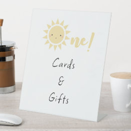 Cute Little Sunshine 1st Birthday Pedestal Sign