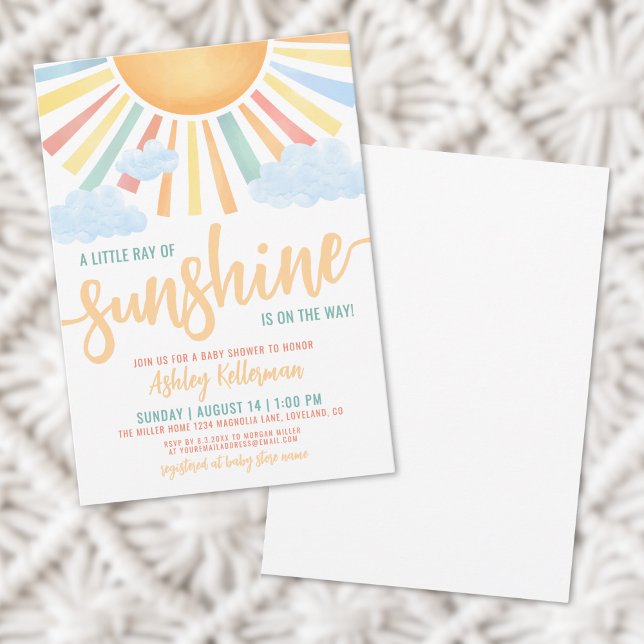 Cute Little Sunshine Boy Baby Shower Invitation (Cute Little Sunshine Boy Baby Shower Invitation)