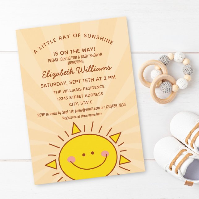 Cute Little Sunshine Gender Neutral Baby Shower Invitation (Creator Uploaded)