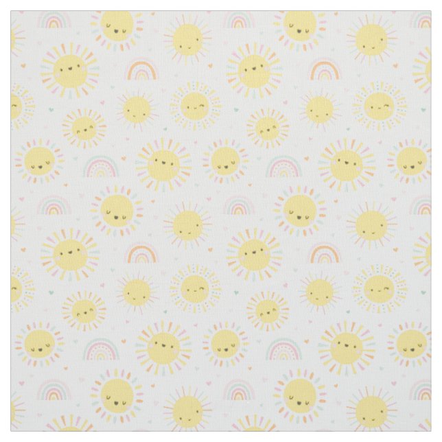Cute Little Sunshines and Rainbows Fabric (Swatch)