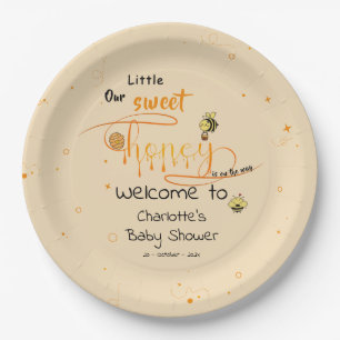 Cute Little Sweet Dripping Honey Baby Shower Paper Plate