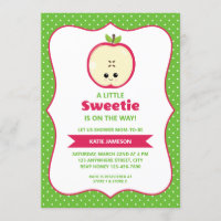 Cute Little Sweetie Apple Baby Shower Invitation