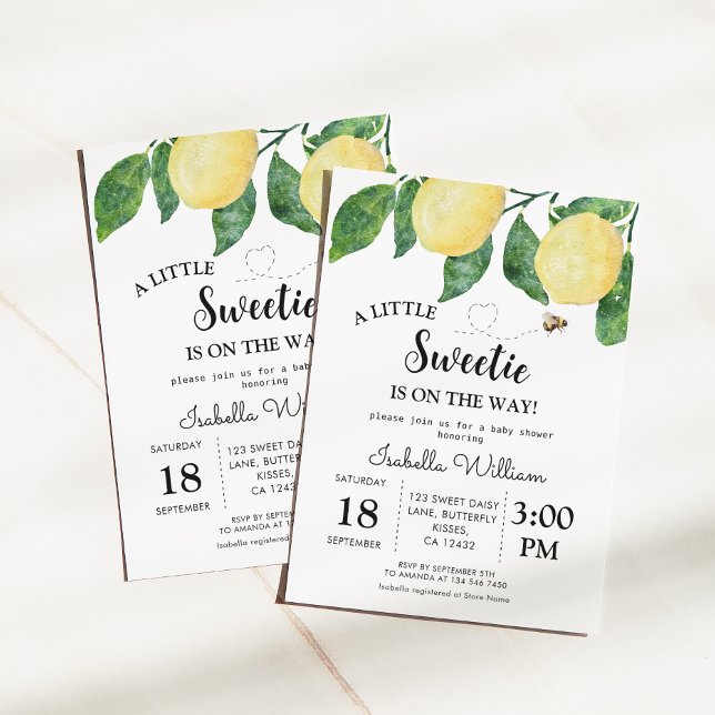 Cute Little Sweetie Lemon Baby Shower  Invitation (Creator Uploaded)