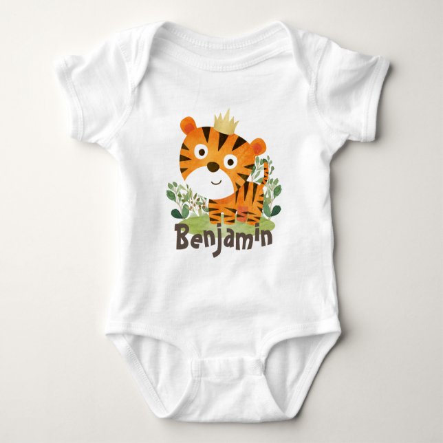 Cute Little Tiger Baby Bodysuit (Front)