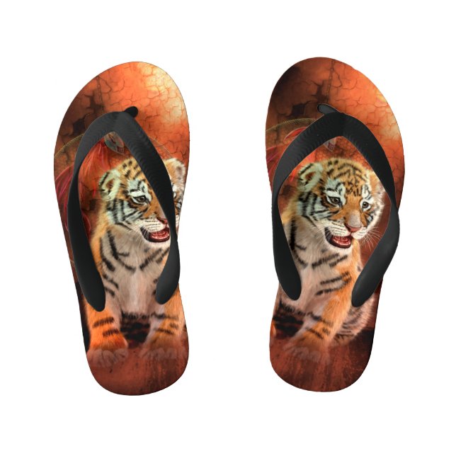 Cute little tiger baby kid's jandals (Footbed)