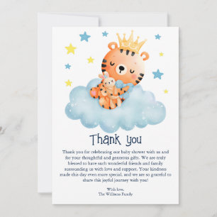 Cute Little Tiger Baby Shower  Thank You Card
