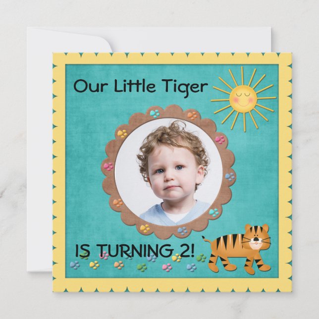 Cute Little Tiger Birthday Party Invitation (Front)