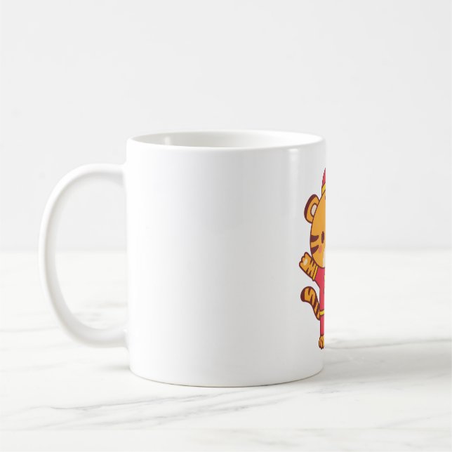 Cute Little Tiger, Chinese Zodiac, Lunar New Year Coffee Mug (Left)