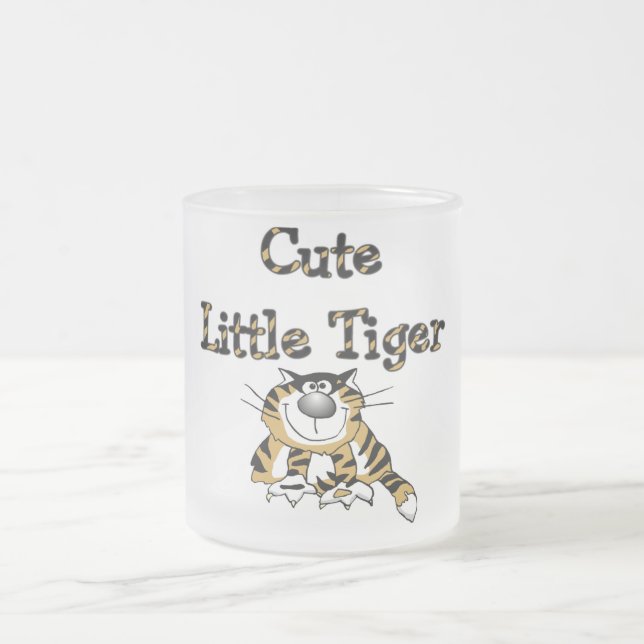 Cute Little Tiger Tshirts and Gifts Frosted Glass Coffee Mug (Center)