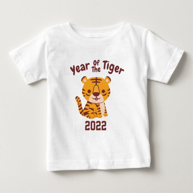 Cute Little Tiger, Year Of the Tiger Baby T-Shirt (Front)