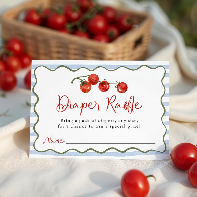 Cute Little Tomato Baby Shower Diaper Raffle Enclosure Card (Creator Uploaded)