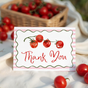 Cute Little Tomato Baby Shower Thank You Card