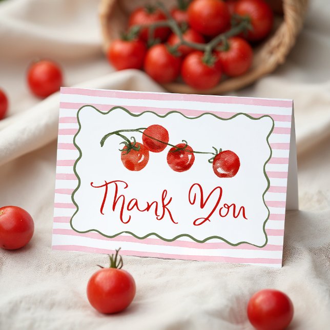 Cute Little Tomato Baby Shower Thank You Card (Creator Uploaded)