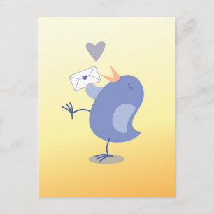Cute little Tweeter Bird with a letter! Postcard