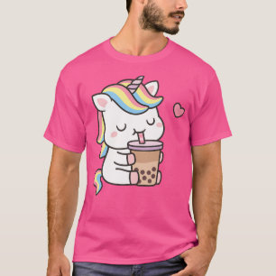 Cute Little Unicorn Love Boba Milk Tea T-Shirt