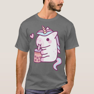 Cute Little Unicorn Loves Drinking Bubble Tea T-Shirt