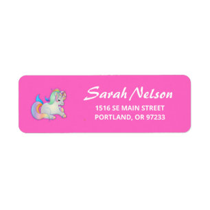 Cute little unicorn on pink