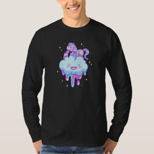 Cute Little Unicorn Vomiting Rainbows Over Smiling T-Shirt