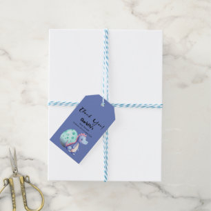 Cute Little Watercolor Dinosaur Baby Shower Gift Tags