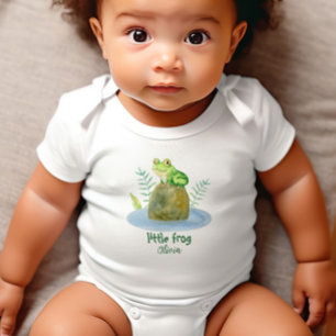 Cute Little Watercolor Frog Personalised  Baby Bodysuit
