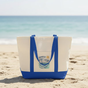 Cute little whale summer fun tote bag
