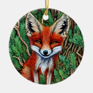 Cute Little wilderness Fox Ceramic Tree Decoration