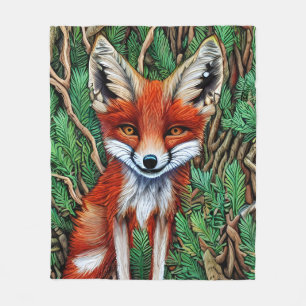 Cute Little wilderness Fox Fleece Blanket