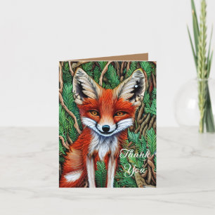 Cute Little wilderness Fox Thank You Card