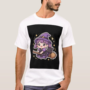 Cute Little Witch Broomstick Halloween T-Shirt