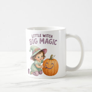 Cute Little Witch Girl Painting Pumpkin Halloween Coffee Mug
