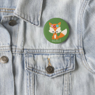 Cute Little Woodland Fox 6 Cm Round Badge