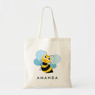 Cute Little YELLOW BUSY BEE Personalised Tote Bag
