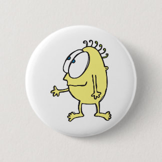 cute little yellow monster 6 cm round badge