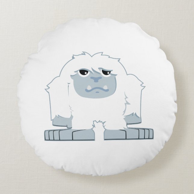 Cute Little Yeti Round Cushion (Front)