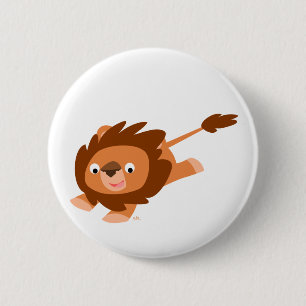 Cute Lively Cartoon Lion 6 Cm Round Badge