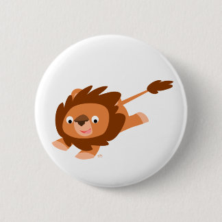 Cute Lively Cartoon Lion Button Badge