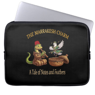 Cute Lizard Snake Charmer & Dancing Pigeon Whimsic Laptop Sleeve