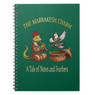 Cute Lizard Snake Charmer & Dancing Pigeon Whimsic Notebook