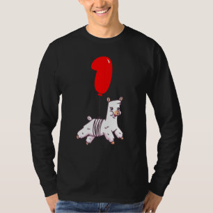 Cute Llama 1st Birthday Kids Balloon Party T-Shirt