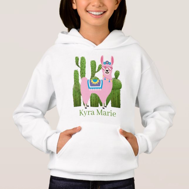 cute llama add name girls (Front)