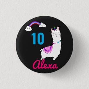 Cute Llama Alpaca Lama Fiesta Lover Custom 3 Cm Round Badge