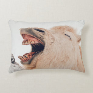 CUTE LLAMA ALPACA LAUGHING DECORATIVE CUSHION