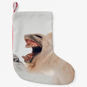 CUTE LLAMA ALPACA LAUGHING SMALL CHRISTMAS STOCKING
