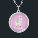 cute llama, alpaca, llama silver plated necklace<br><div class="desc">cute llama,  alpaca,  lama</div>