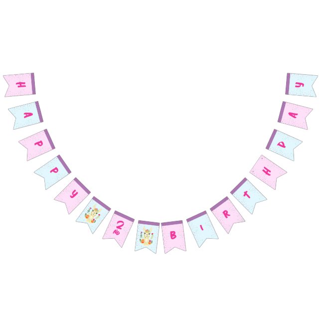 Cute Llama Animal Birthday Party Colourful Mexican Bunting (All)