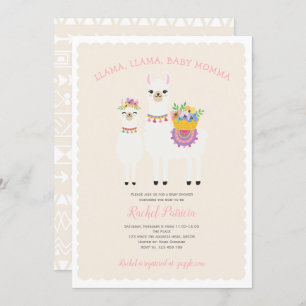 Cute, Llama baby shower Invitation