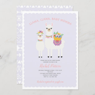 Cute, Llama baby shower Invitation