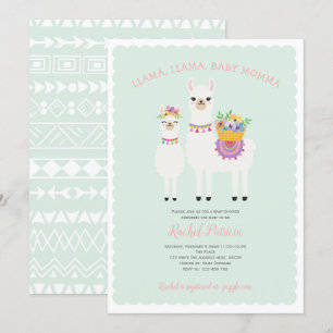 Cute, Llama baby shower Invitation