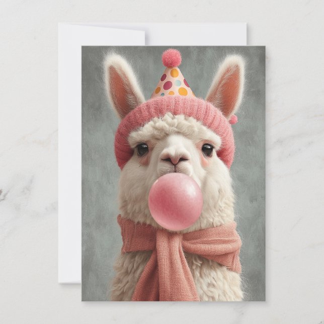 Cute Llama Birthday Card (Front)