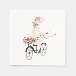 Cute Llama Birthday Party Napkin